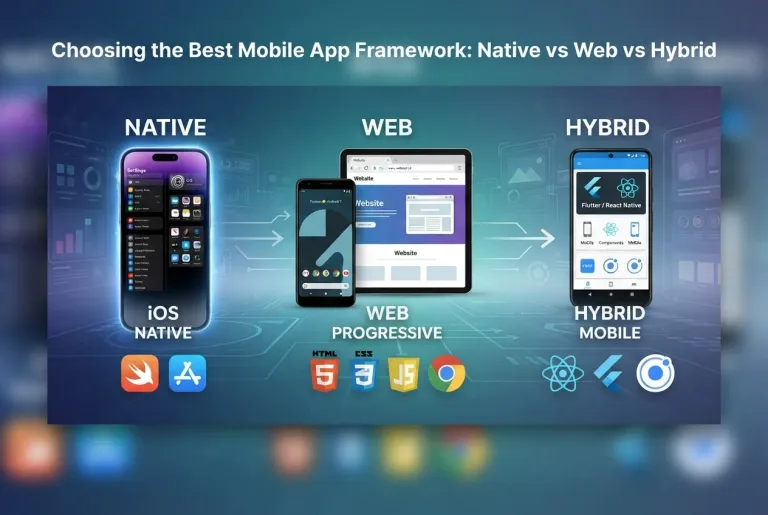 Featured image for: Choosing the Best Mobile App Framework: Native vs Web vs Hybrid